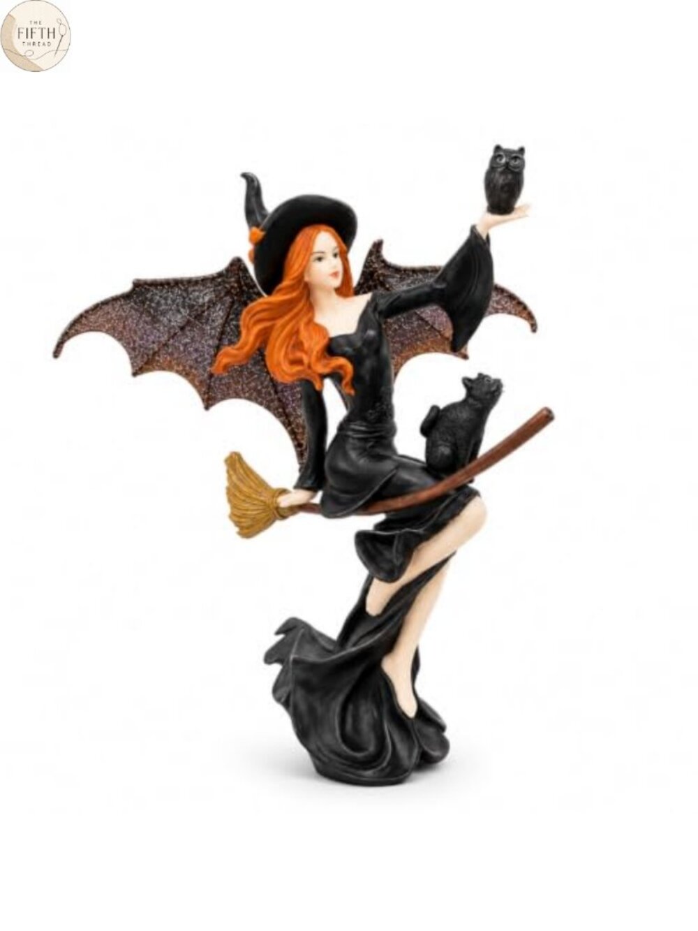Hand-Painted Polyresin Witch Figurine 9 Inch Gothic Shelf Decor Fantasy